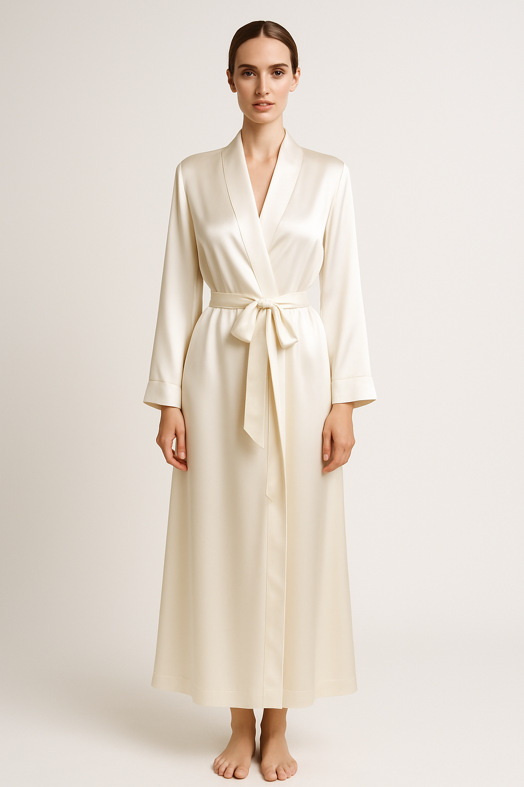 Oyster White Silk Gown – Serica House