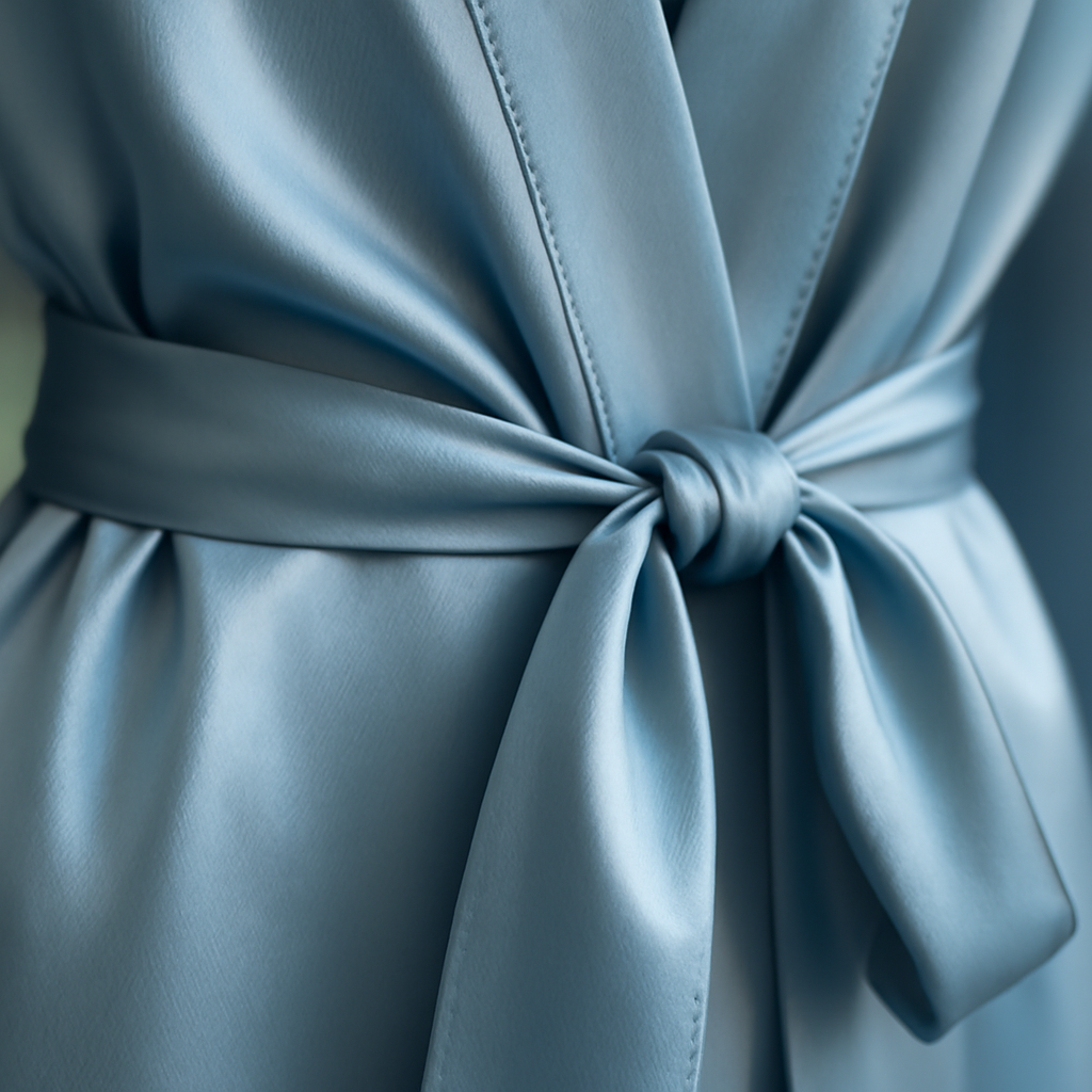 Pale Blue Long Silk Robe | Serica House - Image 3