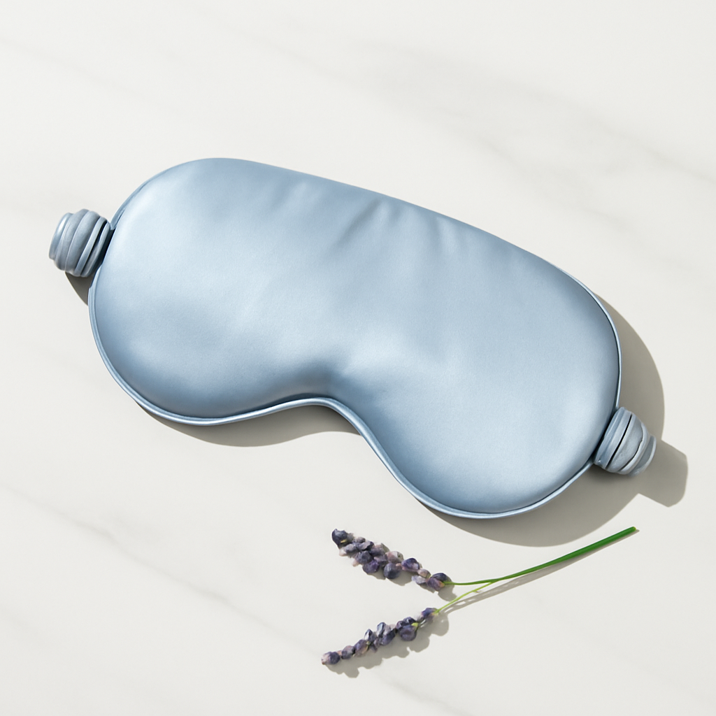 Pale Blue Silk Eye Mask – Tranquil Sleep - Image 2