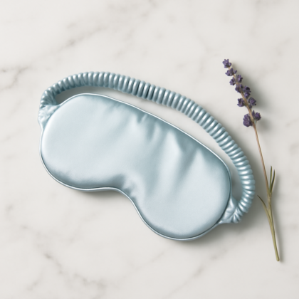 Pale Blue Silk Eye Mask – Tranquil Sleep