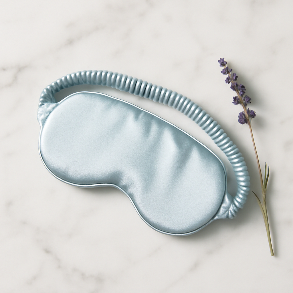 Pale Blue Silk Eye Mask – Tranquil Sleep