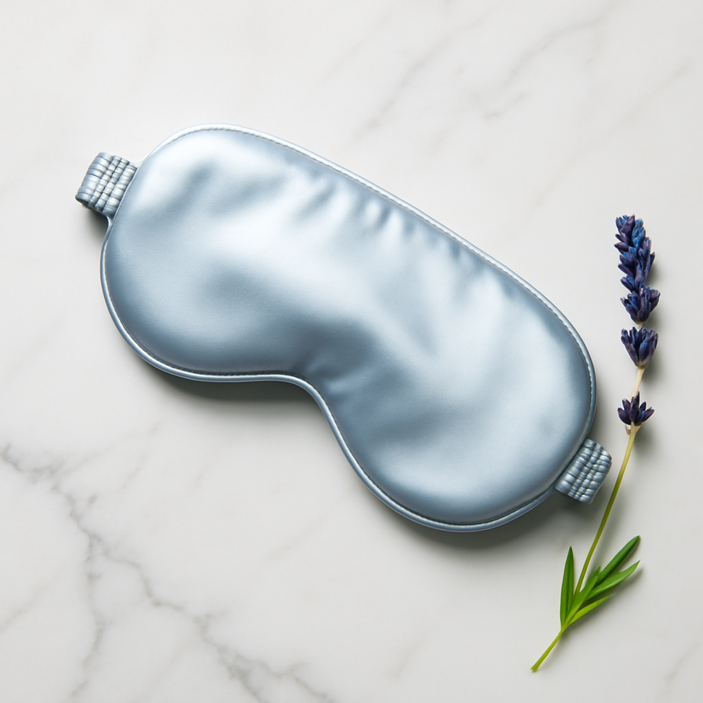 Pale Blue Silk Eye Mask – Tranquil Sleep - Image 4