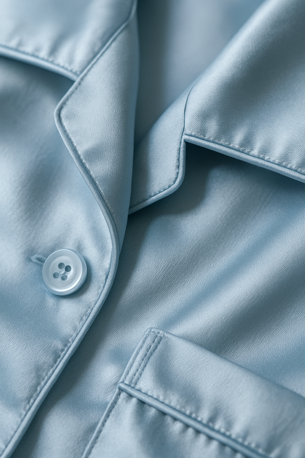 Pale Blue Silk Pajama Set for Women – Luxe Sleepwear - Image 3