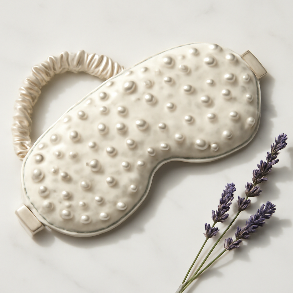 Pearl Embroidered Silk Eye Mask | Serica House - Image 2