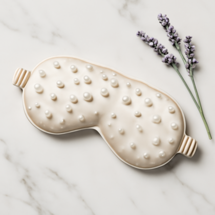 Pearl Embroidered Silk Eye Mask | Serica House