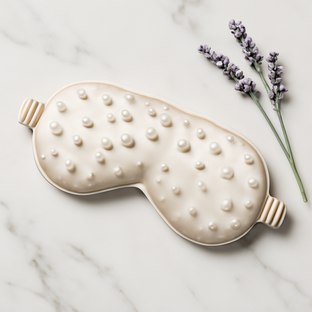 Pearl Embroidered Silk Eye Mask | Serica House