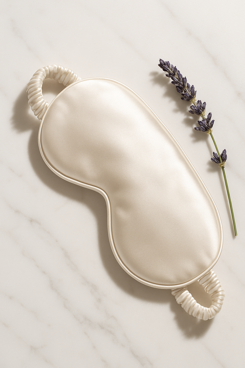 Pearl White Silk Eye Mask – Serene Sleep - Image 2