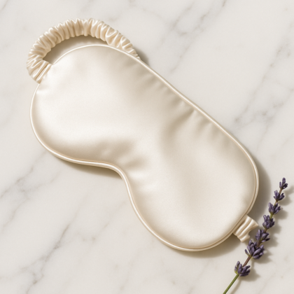 Pearl White Silk Eye Mask – Serene Sleep