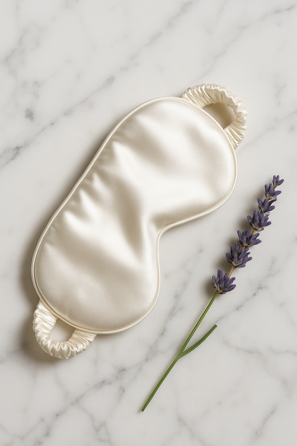 Pearl White Silk Eye Mask – Serene Sleep - Image 4