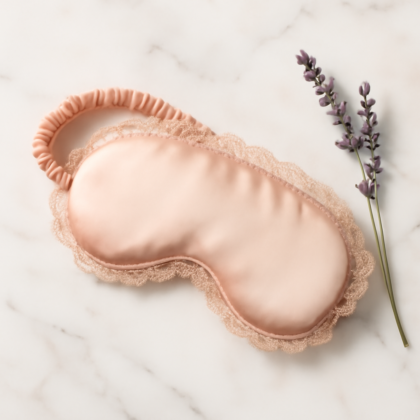 Rose Lace-Edge Silk Eye Mask | Serica House