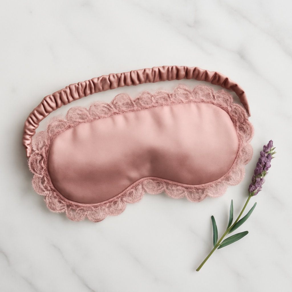 Rose Lace-Edge Silk Eye Mask | Serica House - Image 4