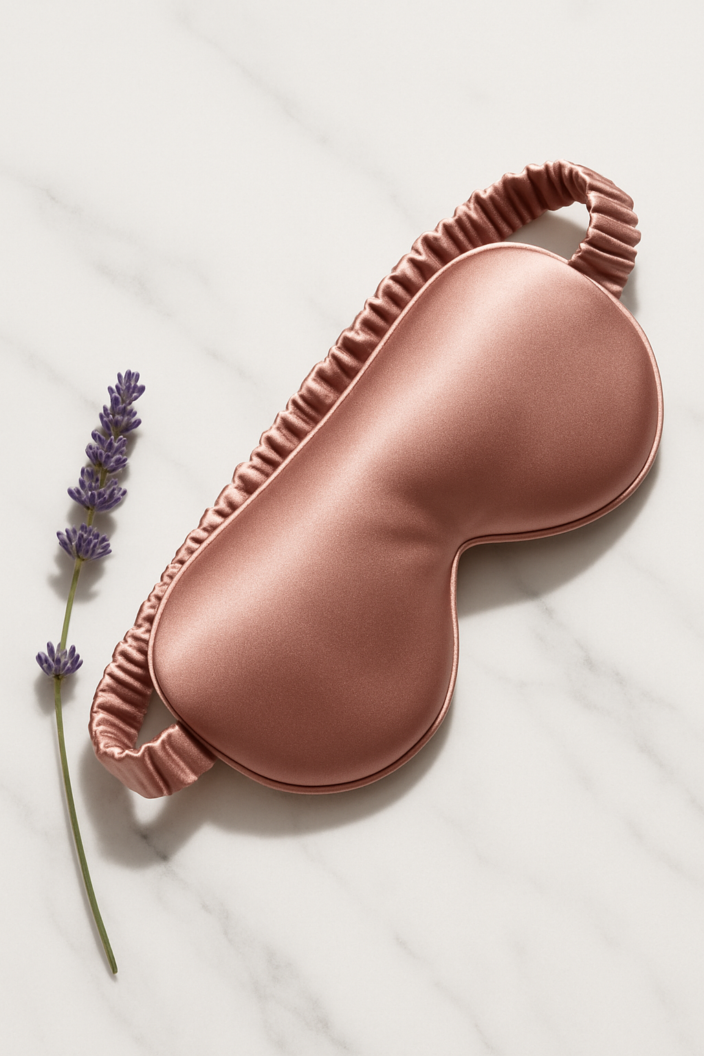 Rose silk eye mask with elastic strap back