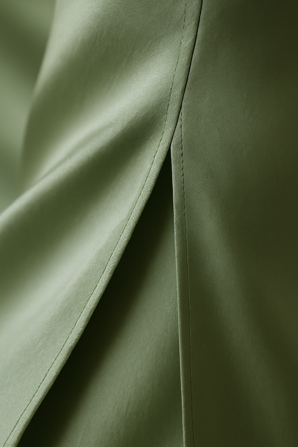 Sage Silk Midi Dress with Slit | Serica House - Image 3