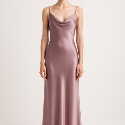 Soft Mauve Silk Slip Dress - Serica House