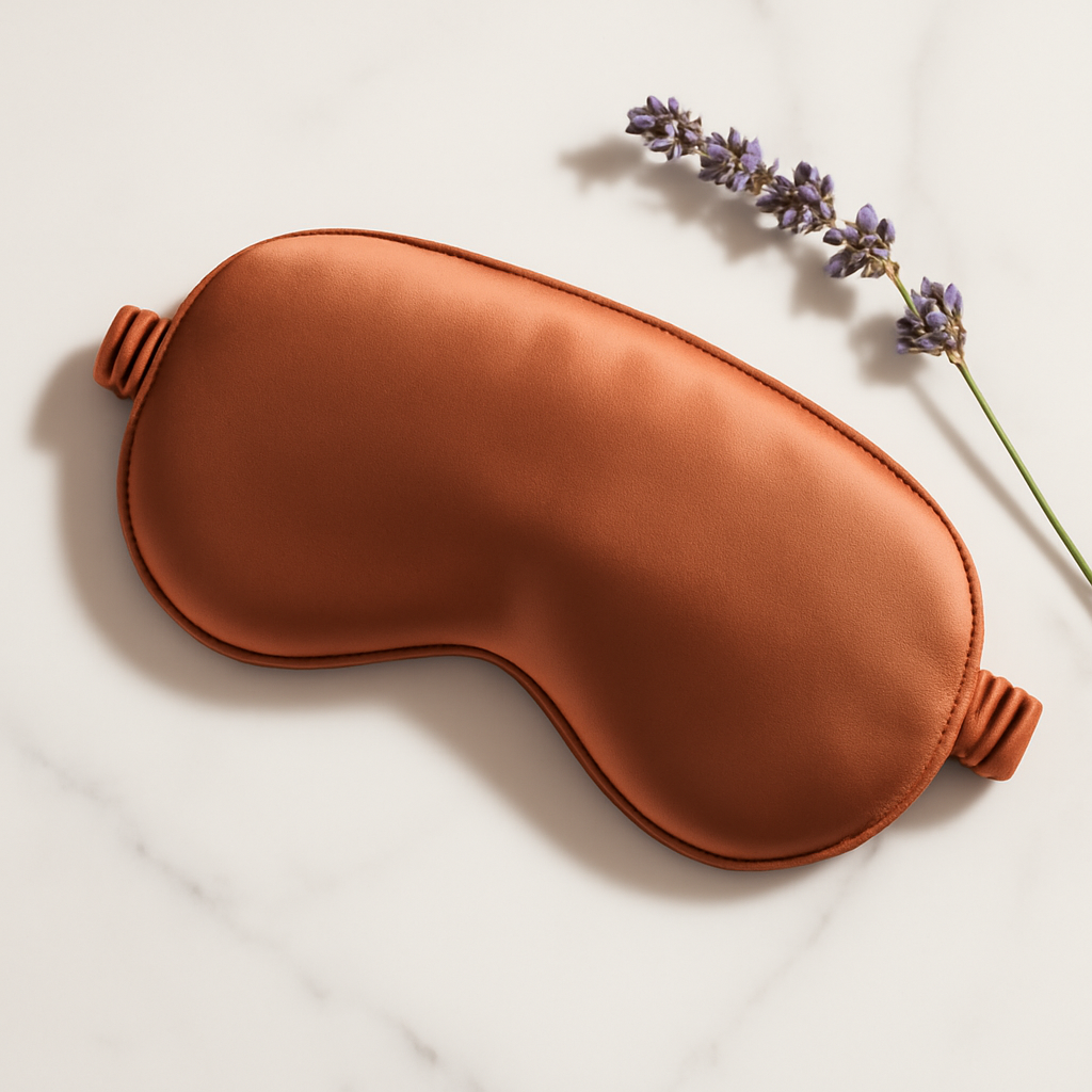Terracotta Silk Eye Mask – Chic Comfort - Image 2