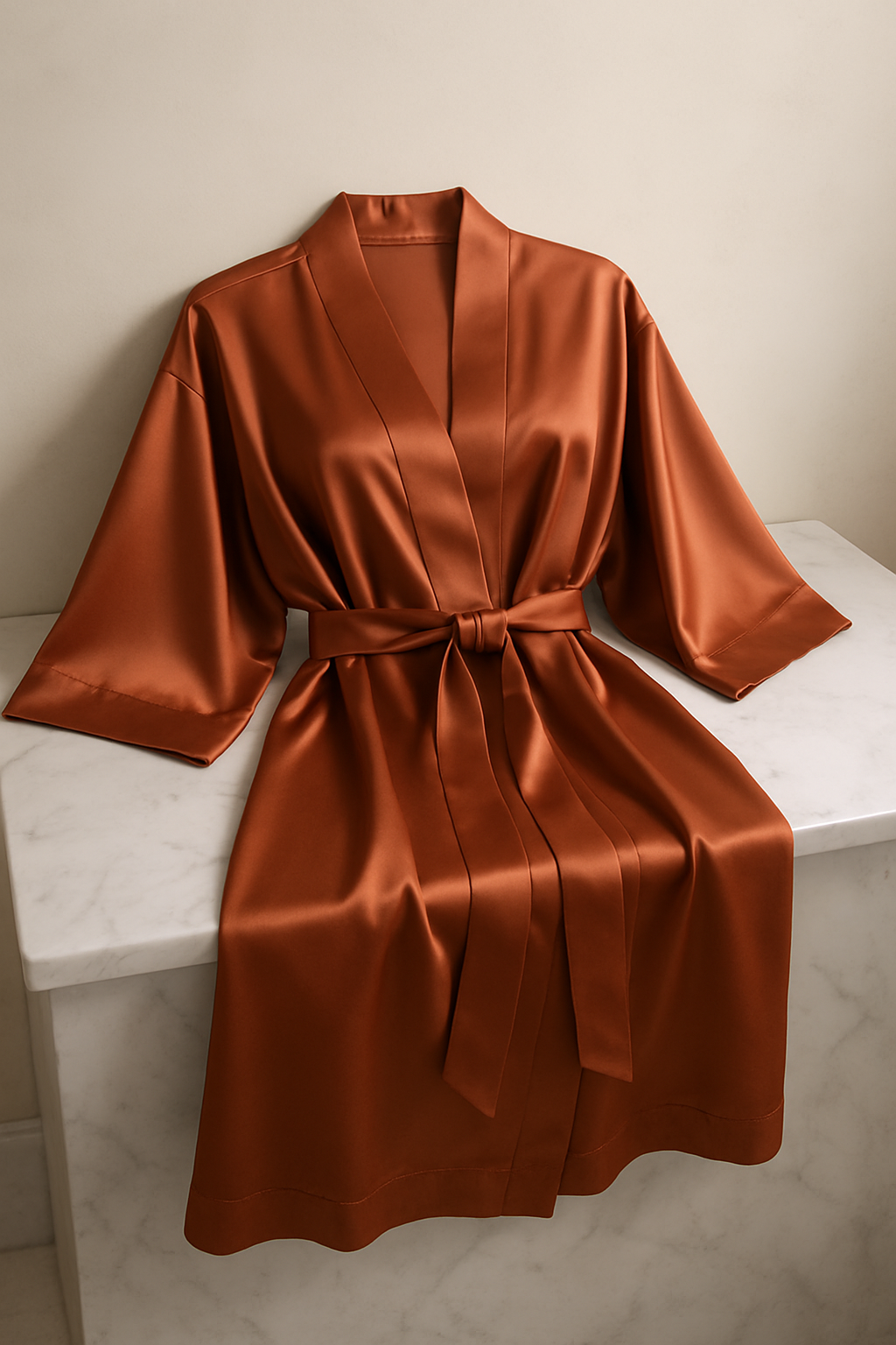 Terracotta Silk Kimono | Serica Elegance - Image 4