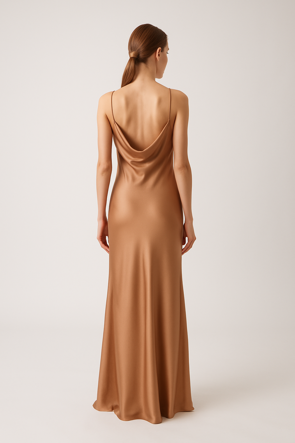 Warm Nude Maxi Silk Slip Dress - Serica House - Image 2