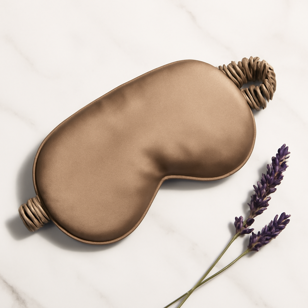 Warm Taupe Silk Sleep Mask | Serica House - Image 2