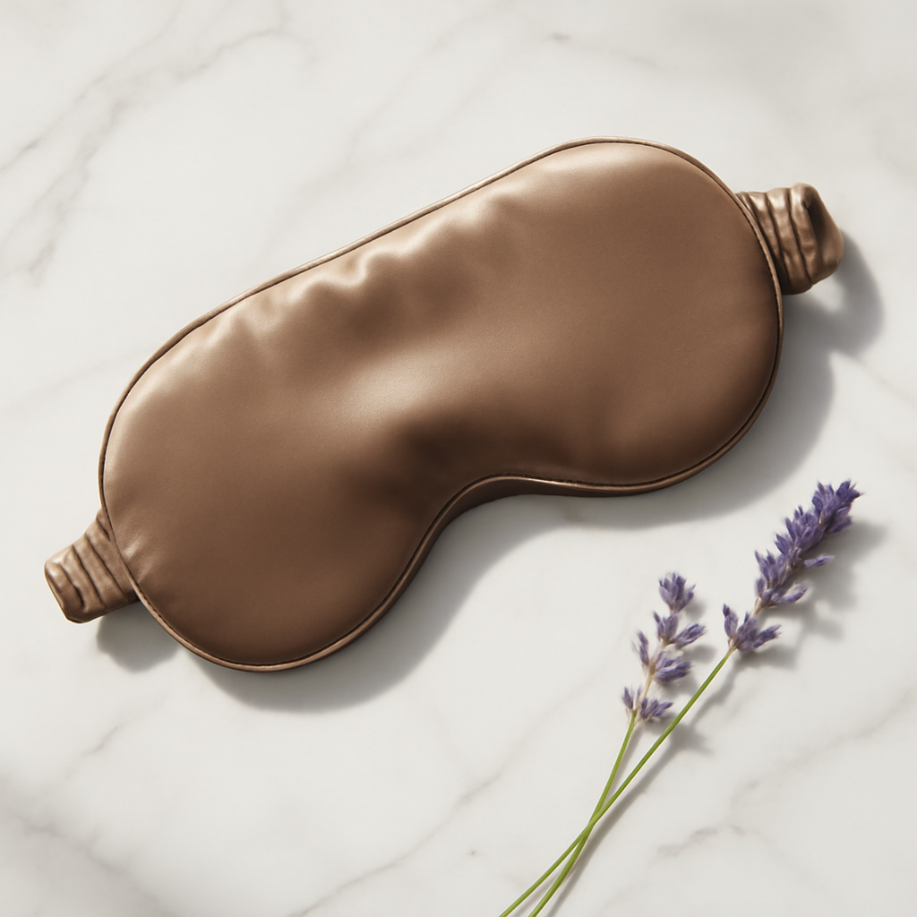 Warm Taupe Silk Sleep Mask | Serica House