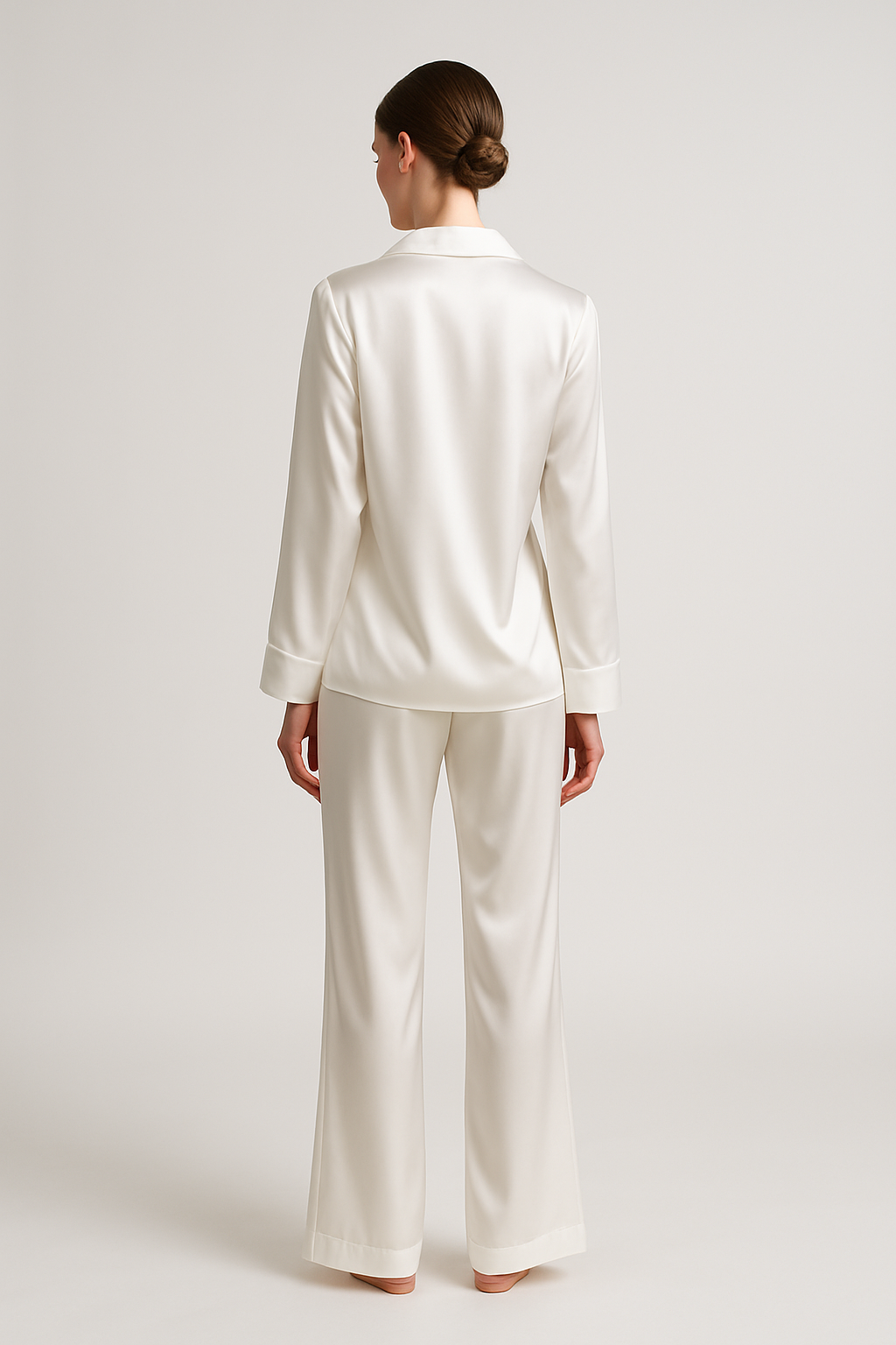 White Bridal Silk Pajama Set – Luxurious Gift - Image 2