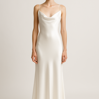 White Silk Bridal Slip Dress | Serica House
